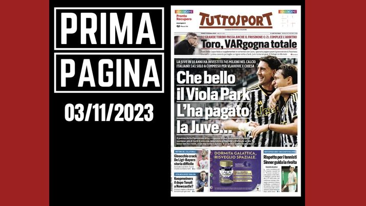 Prima pagina Tuttosport: 'Che bello il Viola Park...'