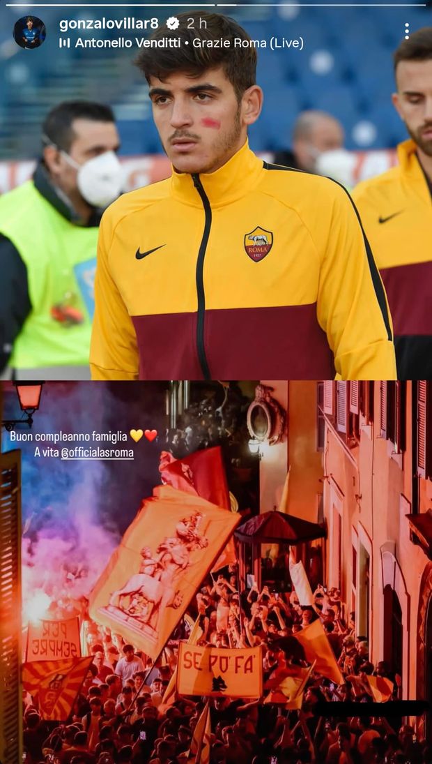 Villar, gli auguri social alla Roma: “Buon compleanno famiglia”- immagine 2