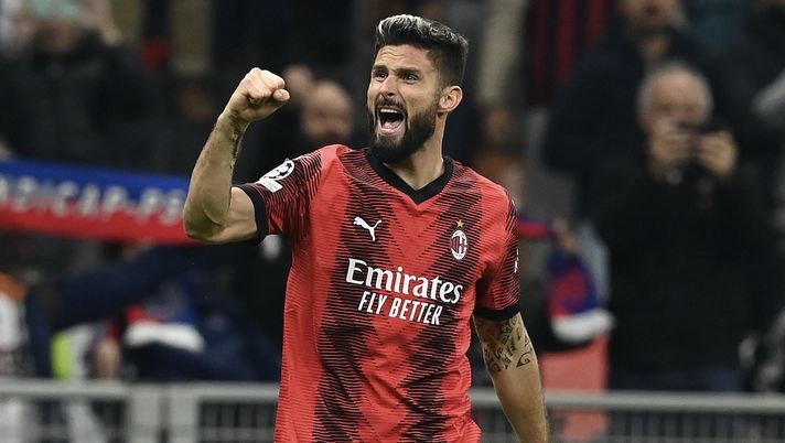 esultanza Olivier Giroud AC Milan Milan-PSG 2-1 Champions League 2023-2024