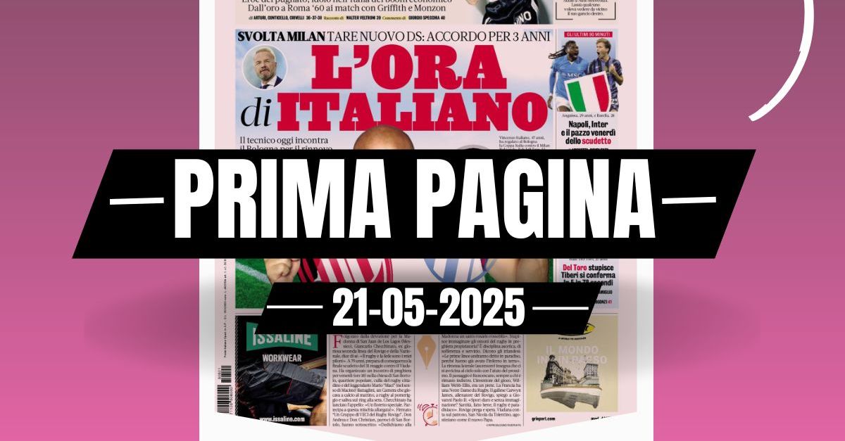prima pagina gazzetta dello sport milan tare ds l ora di italiano