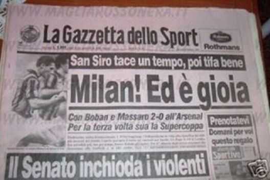 Milan-Arsenal 2-0 dell’8 febbraio 1995: la prima storica vittoria in Europa con la maglia gialla- immagine 5