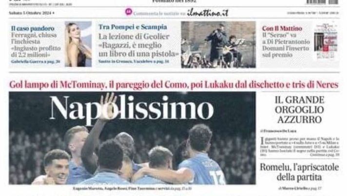 prima pagina il mattino oggi