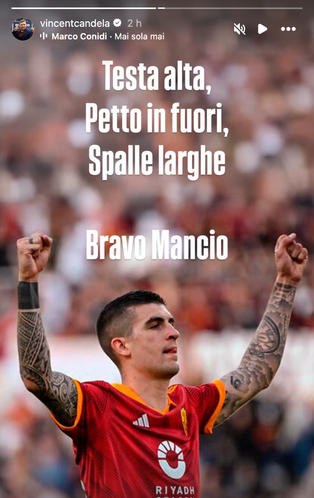 Mancini criticato, Candela lo incoraggia: “Testa alta e spalle larghe”- immagine 2