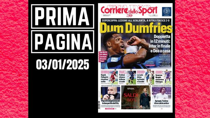 Prima pagina Corriere dello Sport: Juventus-Milan, Conceicao all'esame Thiago Motta