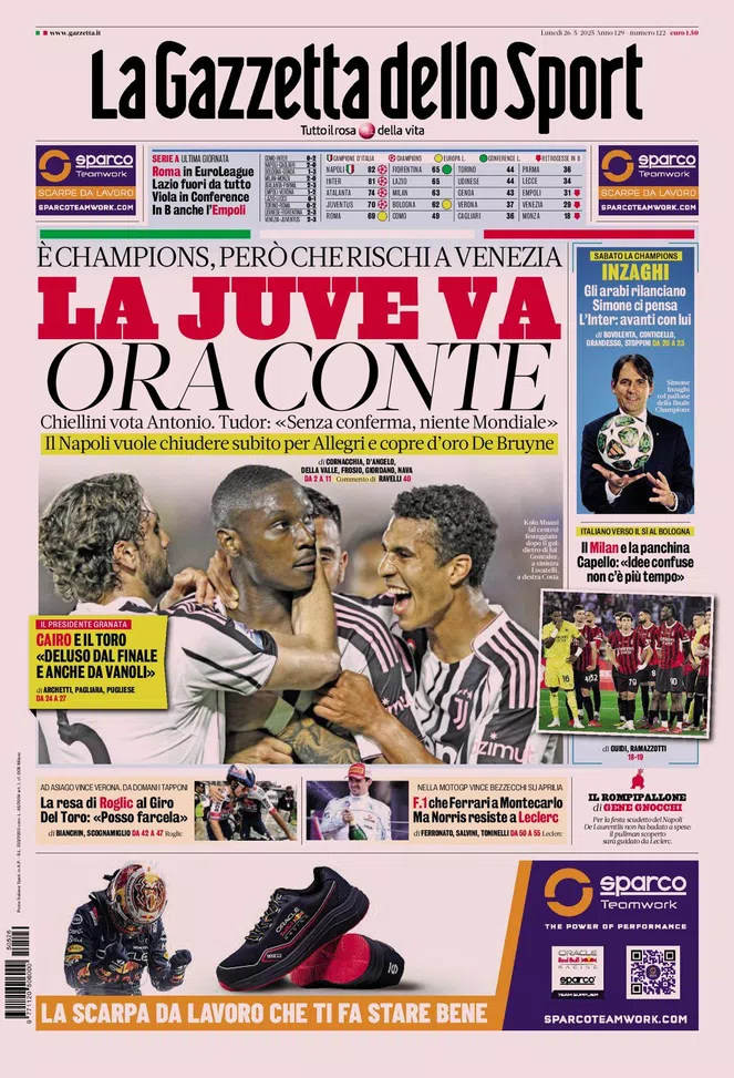 La Gazzetta dello Sport (c. 2013–) - Fonts In Use