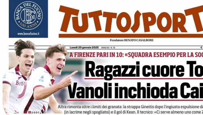 prima pagina tuttosport oggi