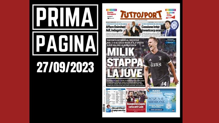 Prima pagina Tuttosport 27092023 PianetaMilan.it Prima pagina Tuttosport 27092023 PianetaMilan.it