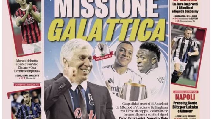 PRIMA PAGINA GAZZETTA DELLO SPORT OGGI: “Pressing Conte, blitz per Lukaku” - immagine 1