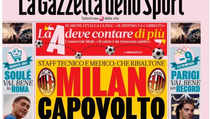 PRIMA PAGINA GAZZETTA DELLO SPORT OGGI: “Inzaghi al rinnovo, ci metto la firma”