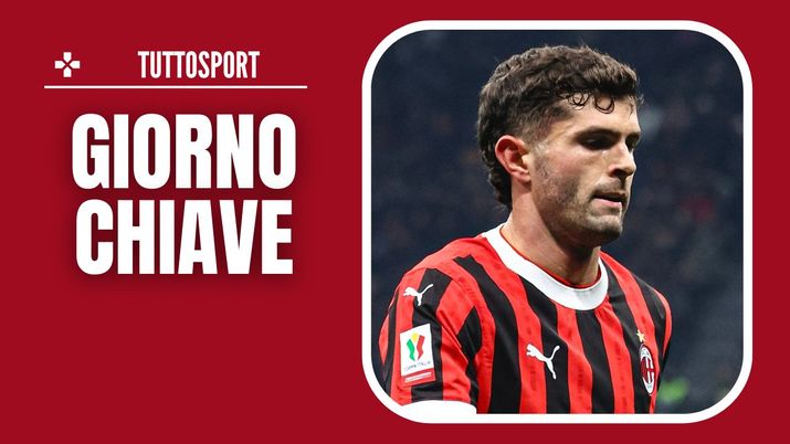 Oggi si capirà se Christian Pulisic (attaccante AC Milan) potrà essere in campo in Milan-Roma (Serie A 2024-2025) | News (Getty Images) Milan-Roma Serie A 2024-2025 Pulisic