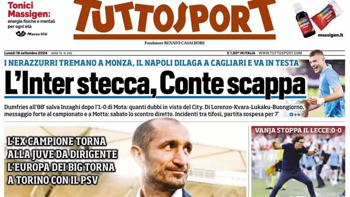 prima pagina tuttosport oggi