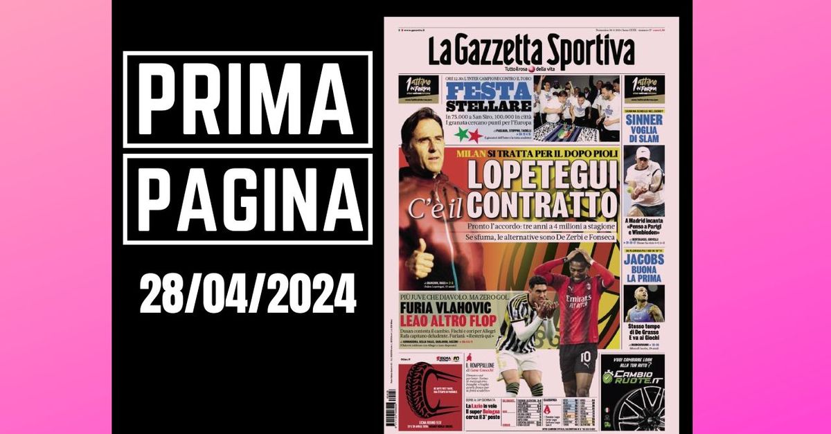 Prima pagina Gazzetta dello Sport: “Milan Lopetegui, c’è il contratto”