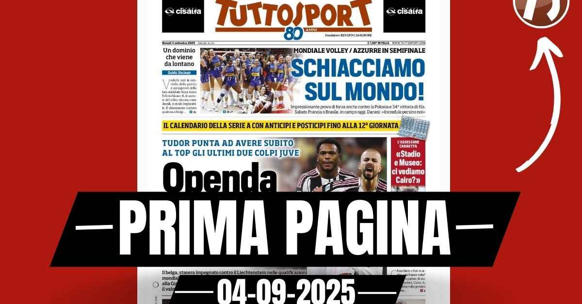 Prima pagina Tuttosport: “Juventus: Openda e Zhegrova, missione Inter” Prima pagina Tuttosport: “Juventus: Openda e Zhegrova, missione Inter”