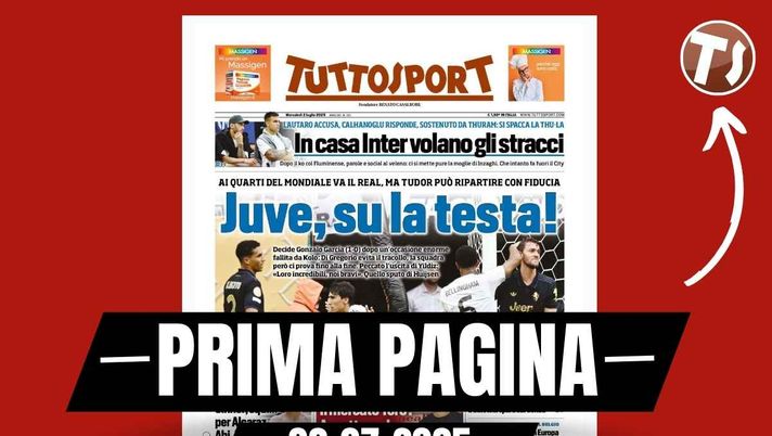 Prima pagina Tuttosport: 'Juve, su la testa! Tudor può ripartire con fiducia'