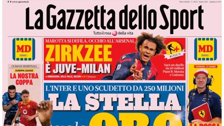 PRIMA PAGINA GAZZETTA DELLO SPORT OGGI: “Inzaghi al rinnovo, ci metto la firma”