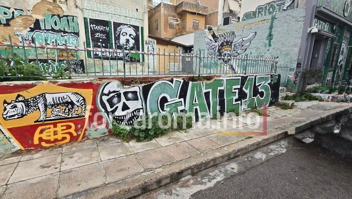 Roma e Panathinaikos unite ad Atene: ecco il murale sul gemellaggio - immagine 1