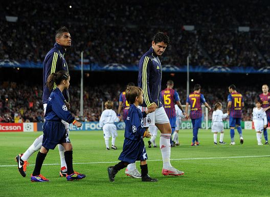 Pato al Camp Nou prima di Barcellona-Milan 2-2 del 13 settembre 2011 (Foto di Jasper Juinen/Getty Images)  champions-milan-feyenoord-curiosita-statistica-gol-primo-minuto-gimenez