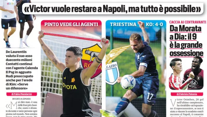 EDICOLA / CdS: Lukaku lotta per la Juve. Sale la tensione col Chelsea - immagine 1
