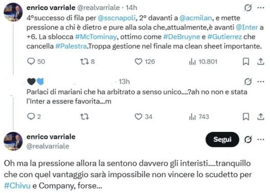 Botta e risposta di Varriale con un tifoso dell’Inter: “Ah ma allora la pressione la sentite davvero…”- immagine 3
