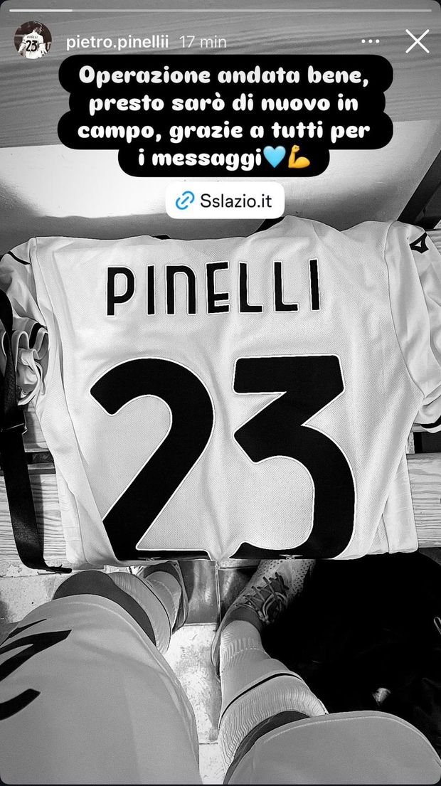 Lazio, Pinelli rassicura sui social: “Operazione andata bene, presto in campo!” – FOTO- immagine 2