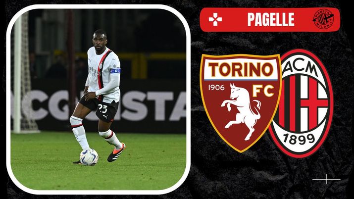 Fikayo Tomori (difensore rossonero) qui durante Torino-Milan 3-1. Pagelle | Serie A News 2023-24 (Getty Images) Fikayo Tomori pagelle Torino-Milan 3-1 Serie A News 2023-24
