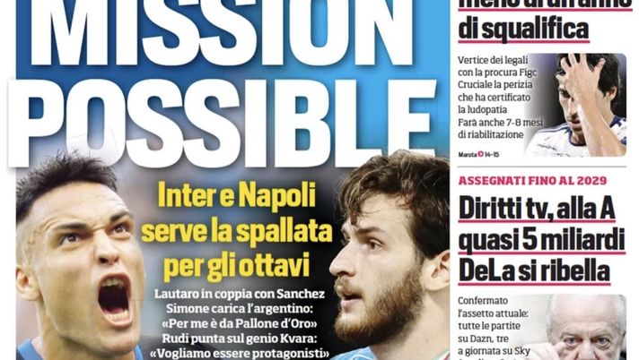 IL NAPOLI SUI MEDIA – Le prime pagine dei giornali di oggi 24 ottobre 2023 - immagine 1