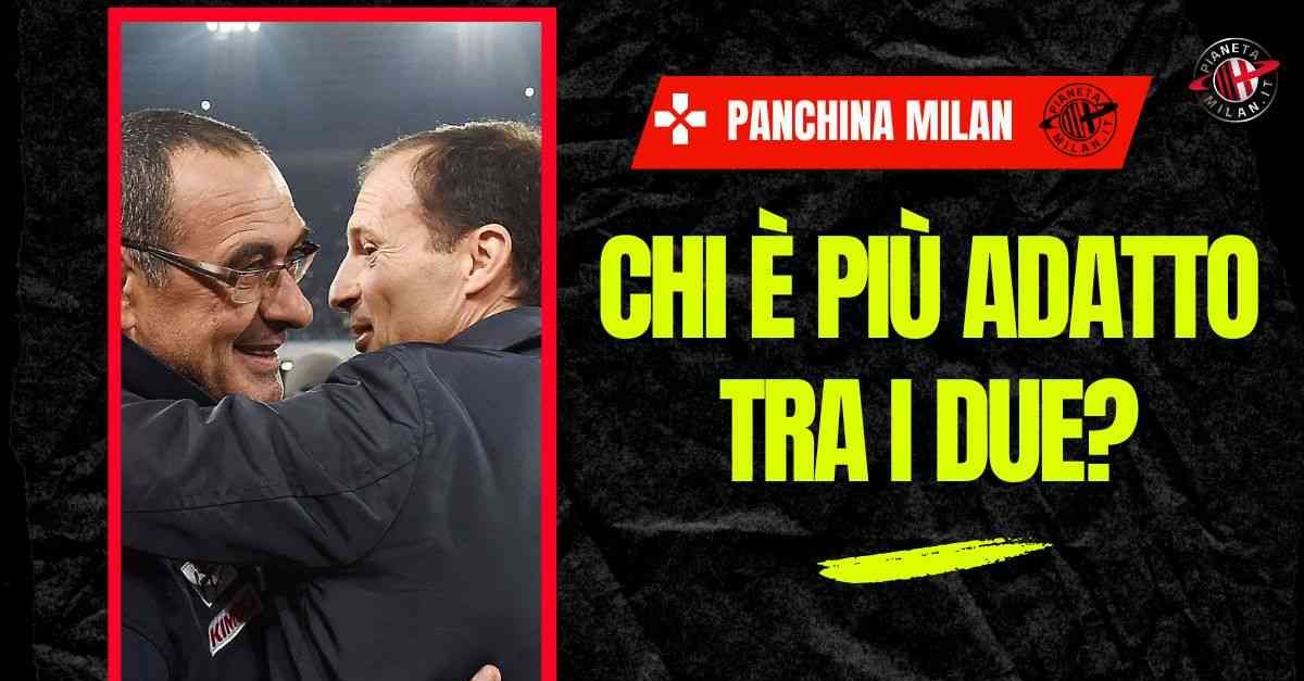 Panchina Milan, serve una linea guida: Allegri e Sarri due tecnici opposti Panchina Milan, serve una linea guida: Allegri e Sarri due tecnici opposti