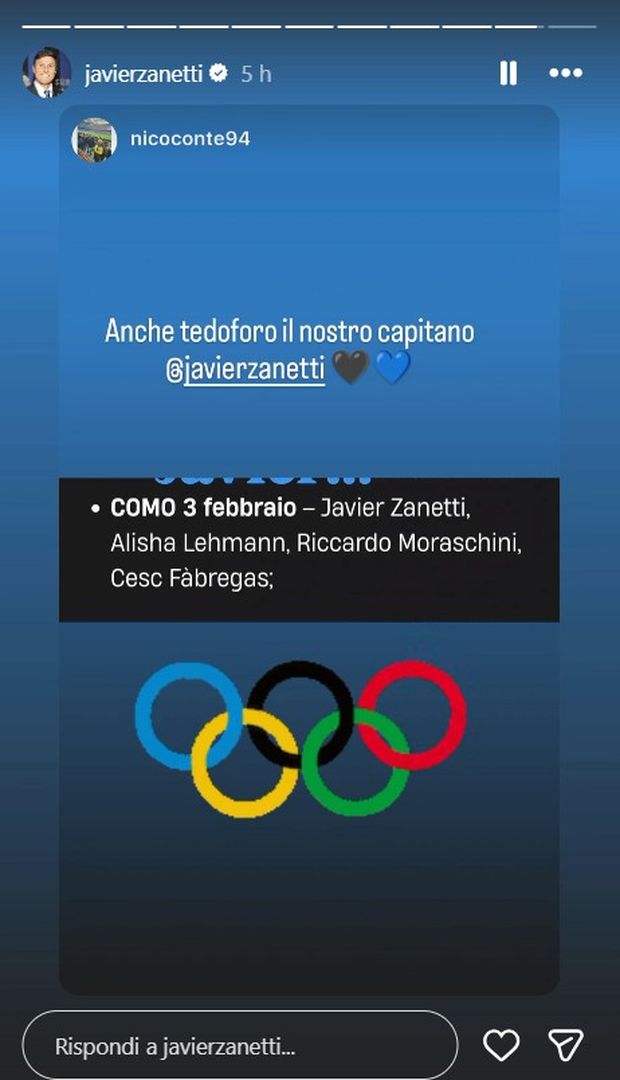 Milano-Cortina, anche Javier Zanetti tra i teodofori della fiaccola olimpica- immagine 3