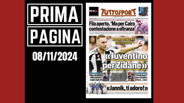 Prima Pagina Tuttosport 8 novembre