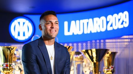 MILAN, ITALY - AUGUST 12: FC Internazionale extends the contract to Lautaro Martinez of FC Internazionale until 2029 at Inter HQ on August 12, 2024 in Milan, Italy. (Photo by Mattia Pistoia - Inter/Inter via Getty Images)