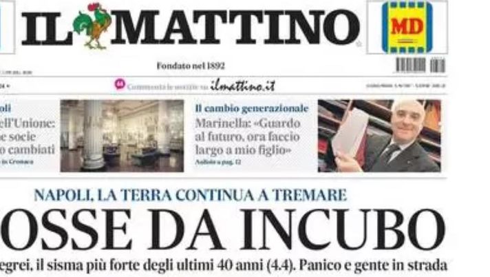 prima pagina il mattino oggi