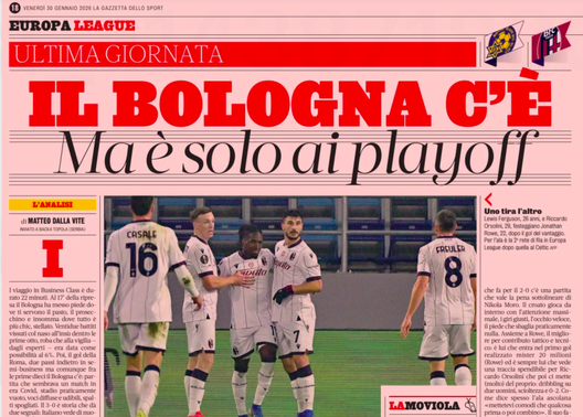 Il Bologna passa ai playoff da decimo: le prime dei giornali- immagine 2