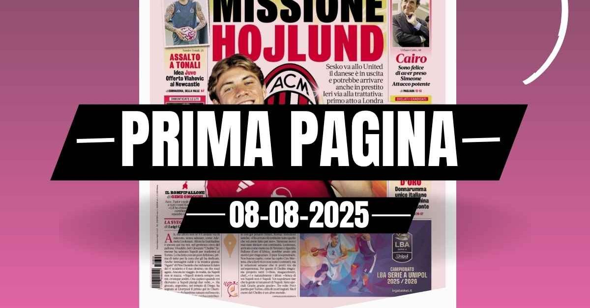 prima pagina gazzetta dello sport milan missione hojlund