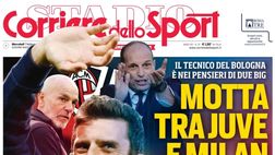PRIMA PAGINA CORRIERE DELLO SPORT OGGI: “Motta tra Juve e Milan. Il Napoli? Escluso”