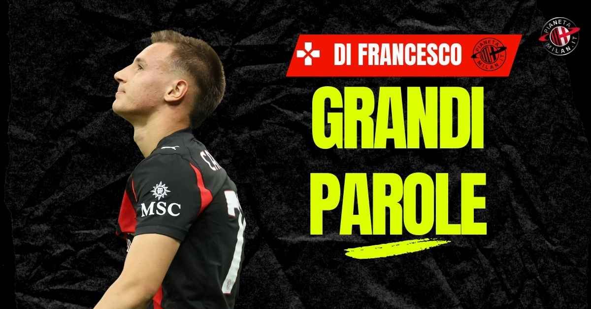 Milan, senti Di Francesco: “Camarda ha fatto un assist da giocatore vero”