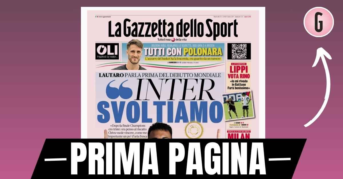 Prima pagina Gazzetta dello Sport: “Milan, derby con l’Inter per Leoni” Prima pagina Gazzetta dello Sport: “Milan, derby con l’Inter per Leoni”