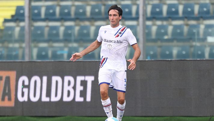 EMPOLI, ITALY - SEPTEMBER 19: Tommaso Augello of UC Sampdoria in action during the Serie A match between Empoli FC and UC Sampdoria at Stadio Carlo Castellani on September 19, 2021 in Empoli, Italy. (Photo by Gabriele Maltinti/Getty Images) Sampdoria, la ripresa a Bogliasco: Augello torna in gruppo - immagine 1