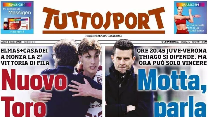 prima pagina tuttosport oggi