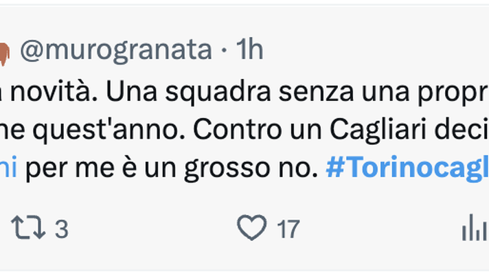 Torino-Cagliari 1-2, le reazioni social: “Una squadra senza una sua dimensione” - immagine 1