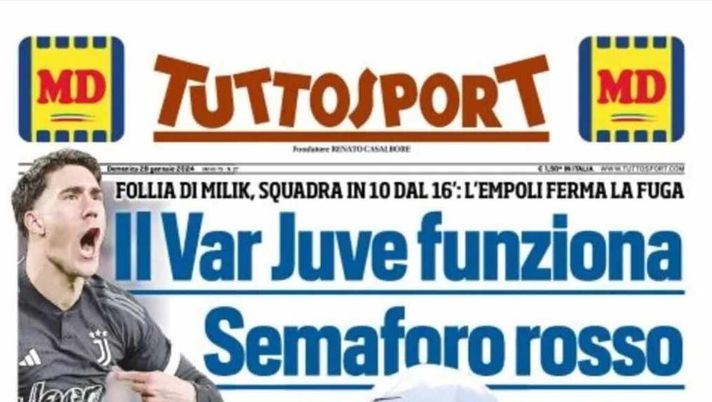 PRIMA PAGINA TUTTOSPORT: “Il Var Juve funziona. Colazione da Sinner” - immagine 1