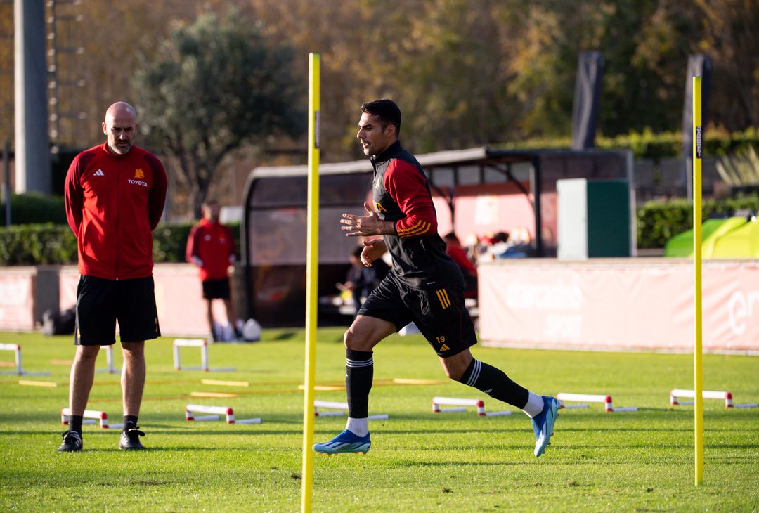 Roma, l’allenamento dopo il successo con il Lecce: nel mirino lo Slavia – FOTOGALLERY - immagine 18