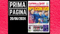 Prima pagina Corriere dello Sport: Europei Italia, noi con voi