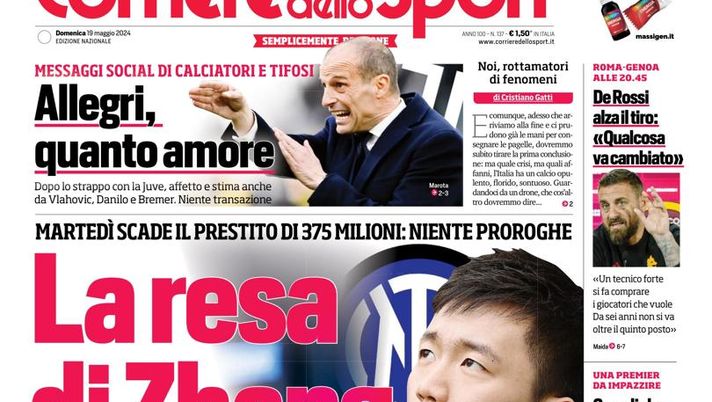 EDICOLA / CdS: La resa di Zhang, Oaktree ha in pugno l’Inter - immagine 1
