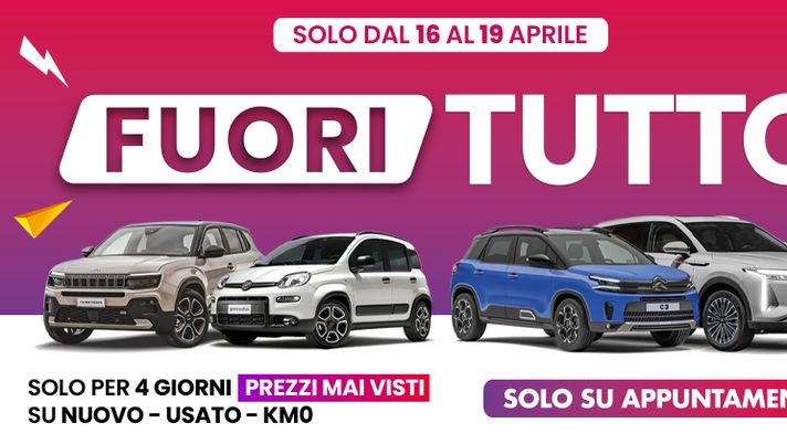 Fuori Tutto Car Village: 4 giorni di sconti imperdibili su nuovo, Noleggio, Km0 e usato Car Village