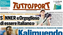 PRIMA PAGINA TUTTOSPORT OGGI: “Sinner: «Orgoglioso di essere italiano»”