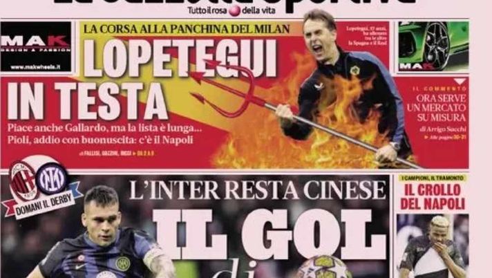 PRIMA PAGINA GAZZETTA DELLO SPORT OGGI: “Il crollo del Napoli” - immagine 1