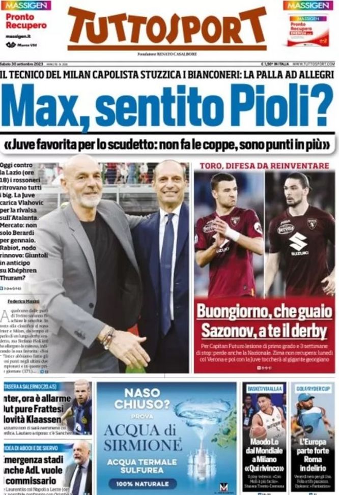 EDICOLA TS – Inter, ora è allarme: out pure Frattesi, novità Klaassen - immagine 1