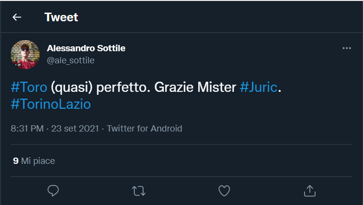 Torino-Lazio 1-1, le reazioni sui social: “Granata quasi perfetti, grazie Juric” - immagine 1