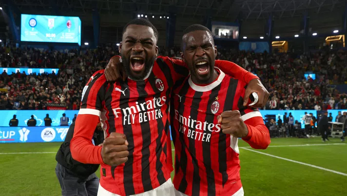 Fofana Tomori Festeggiamenti derby Inter-Milan 2-3 Supercoppa italiana 2025
