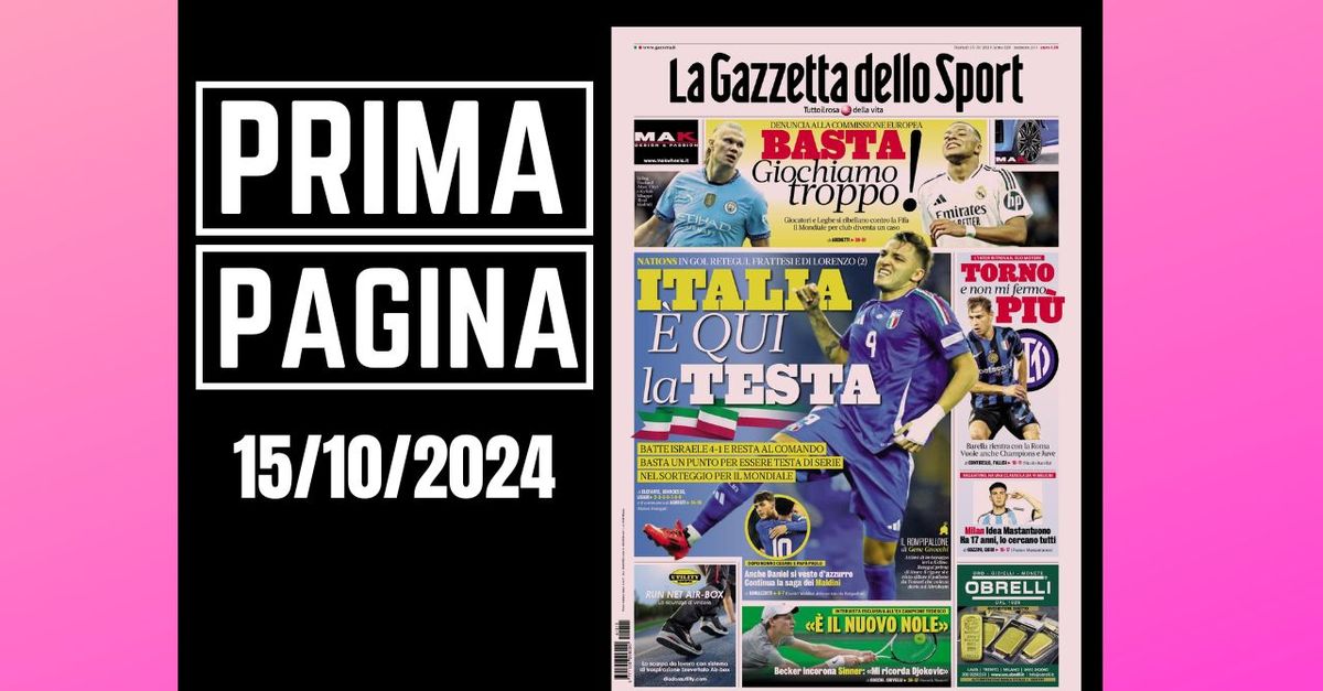 Prima pagina Gazzetta dello Sport: “Milan, idea Mastantuono”